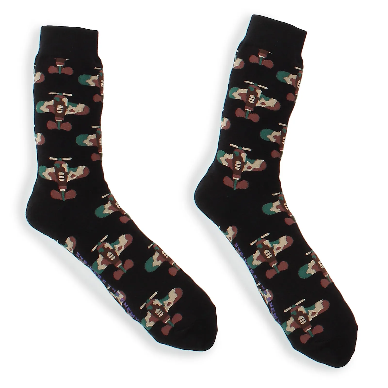 (4 Pairs) Men Air Force Pattern Fashion Socks with Fine Cotton NN14
