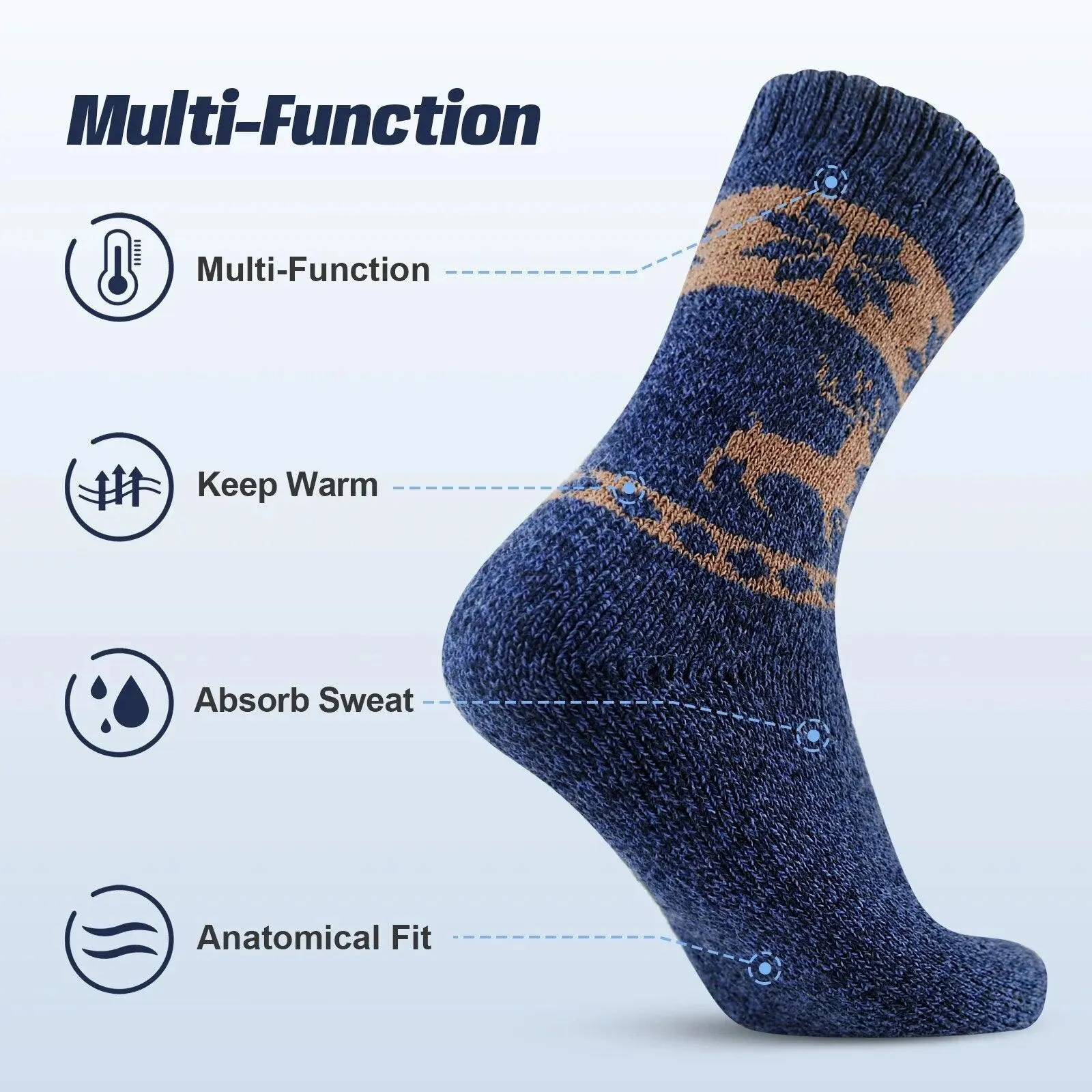 5 Pack of Men's Merino Wool Socks