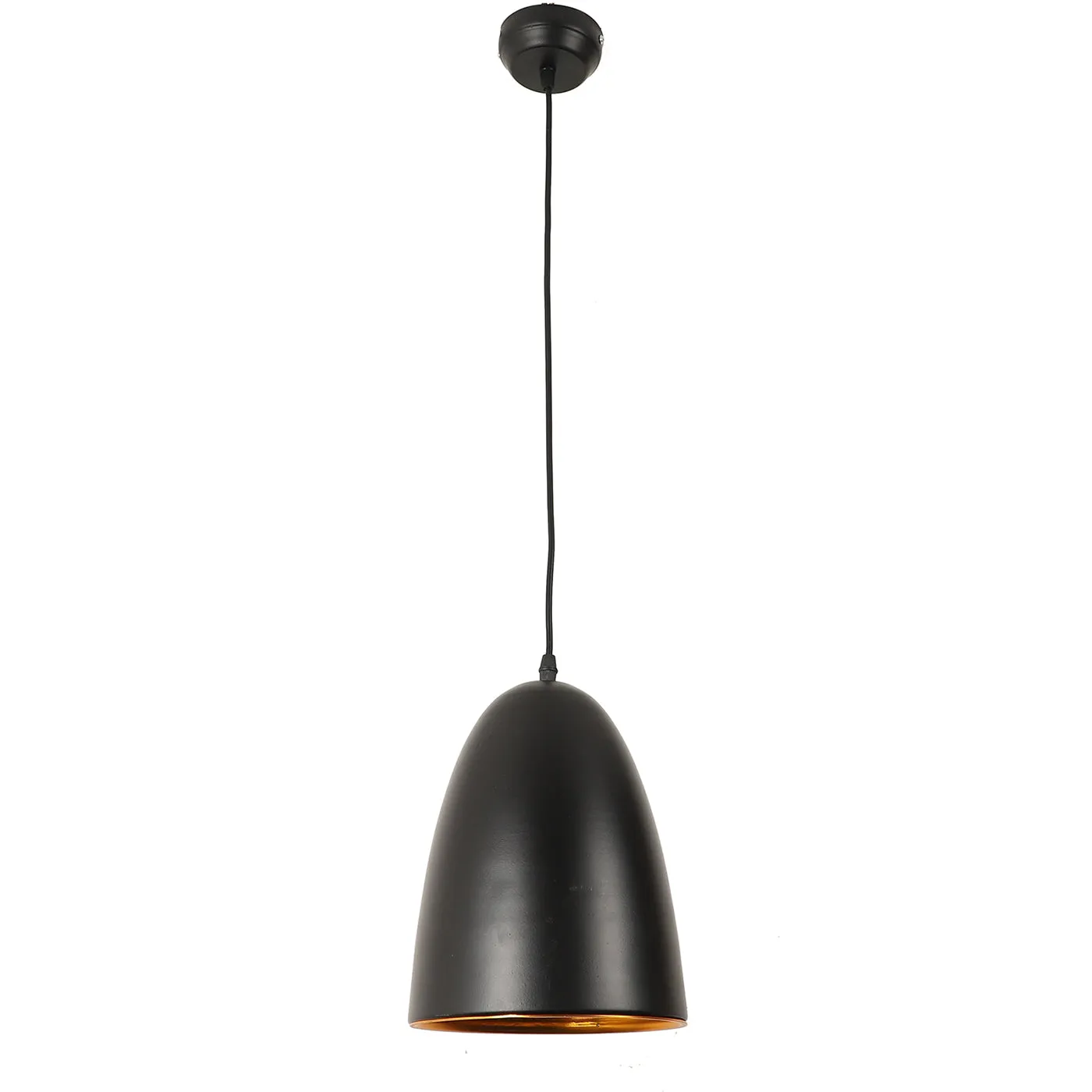 Black Metal Hanging Light - HL-012-HL-BK-GD - Included Bulb