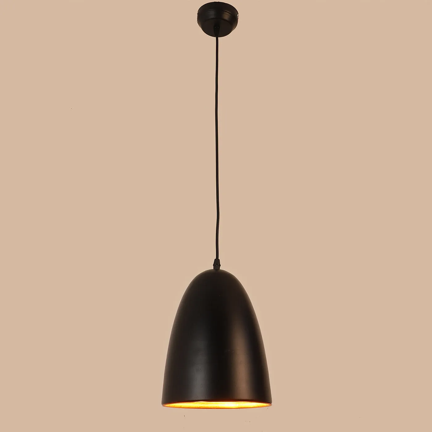Black Metal Hanging Light - HL-012-HL-BK-GD - Included Bulb