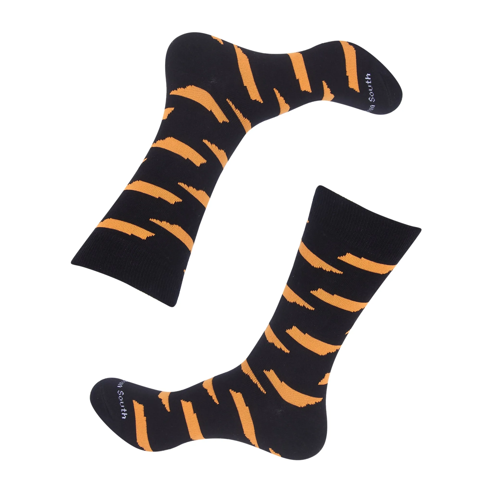Black/Orange Tennessee Shape Socks