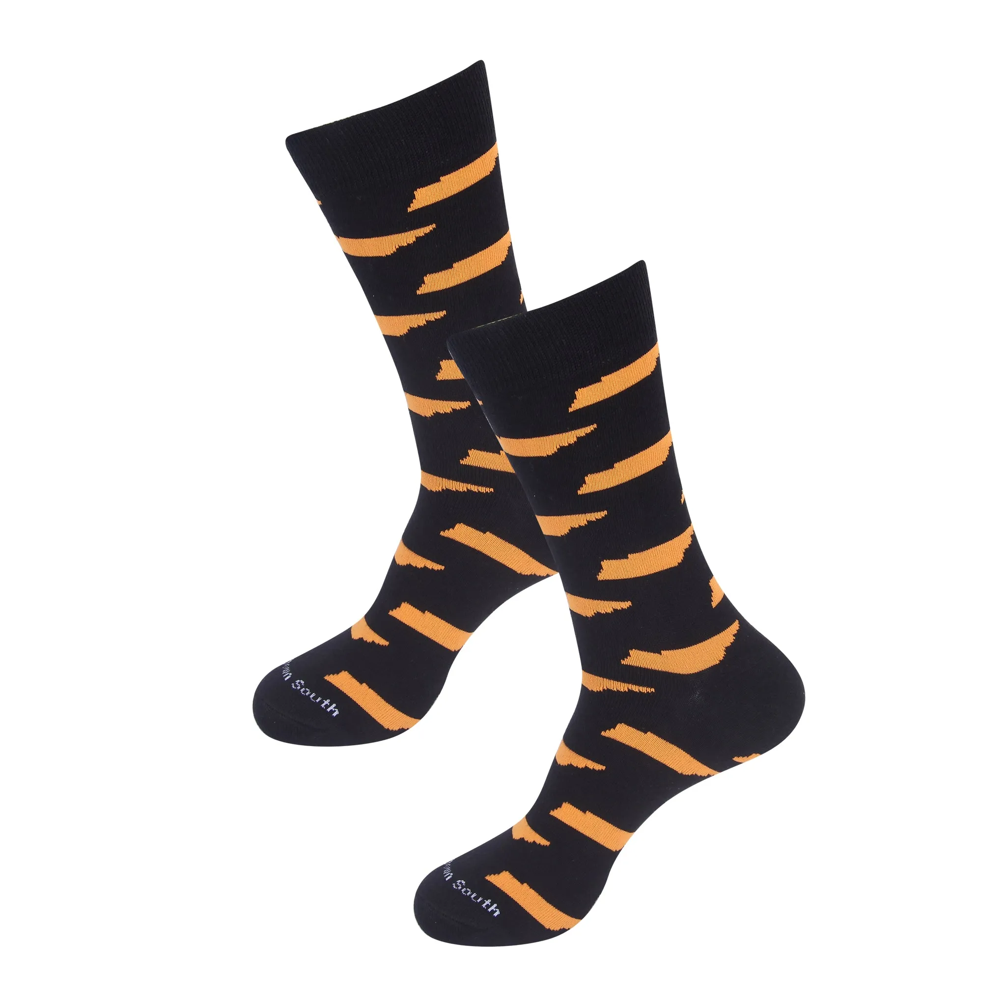 Black/Orange Tennessee Shape Socks
