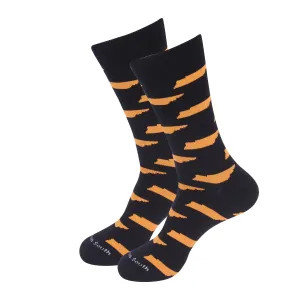 Black/Orange Tennessee Shape Socks