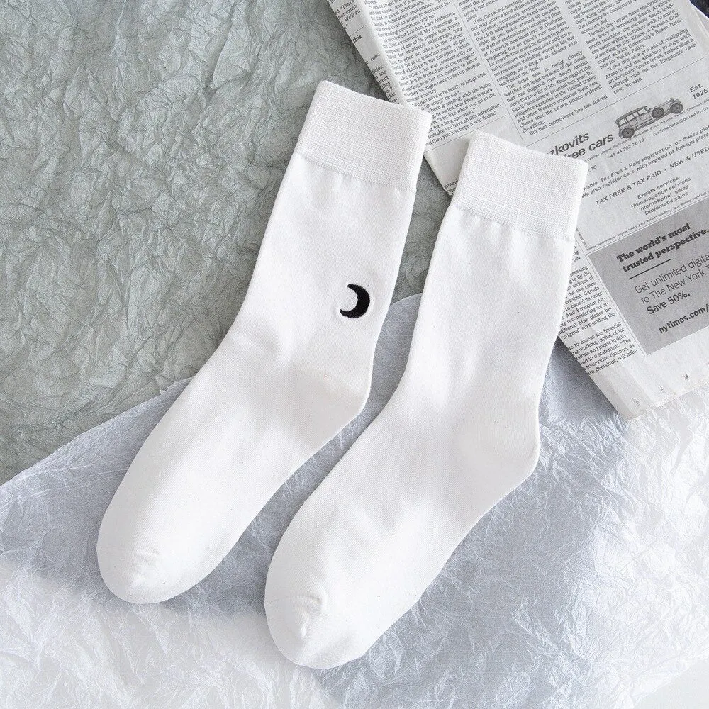 Casual Socks With Embroidery