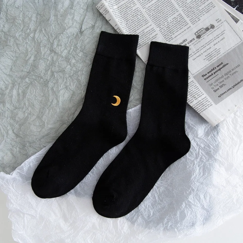 Casual Socks With Embroidery