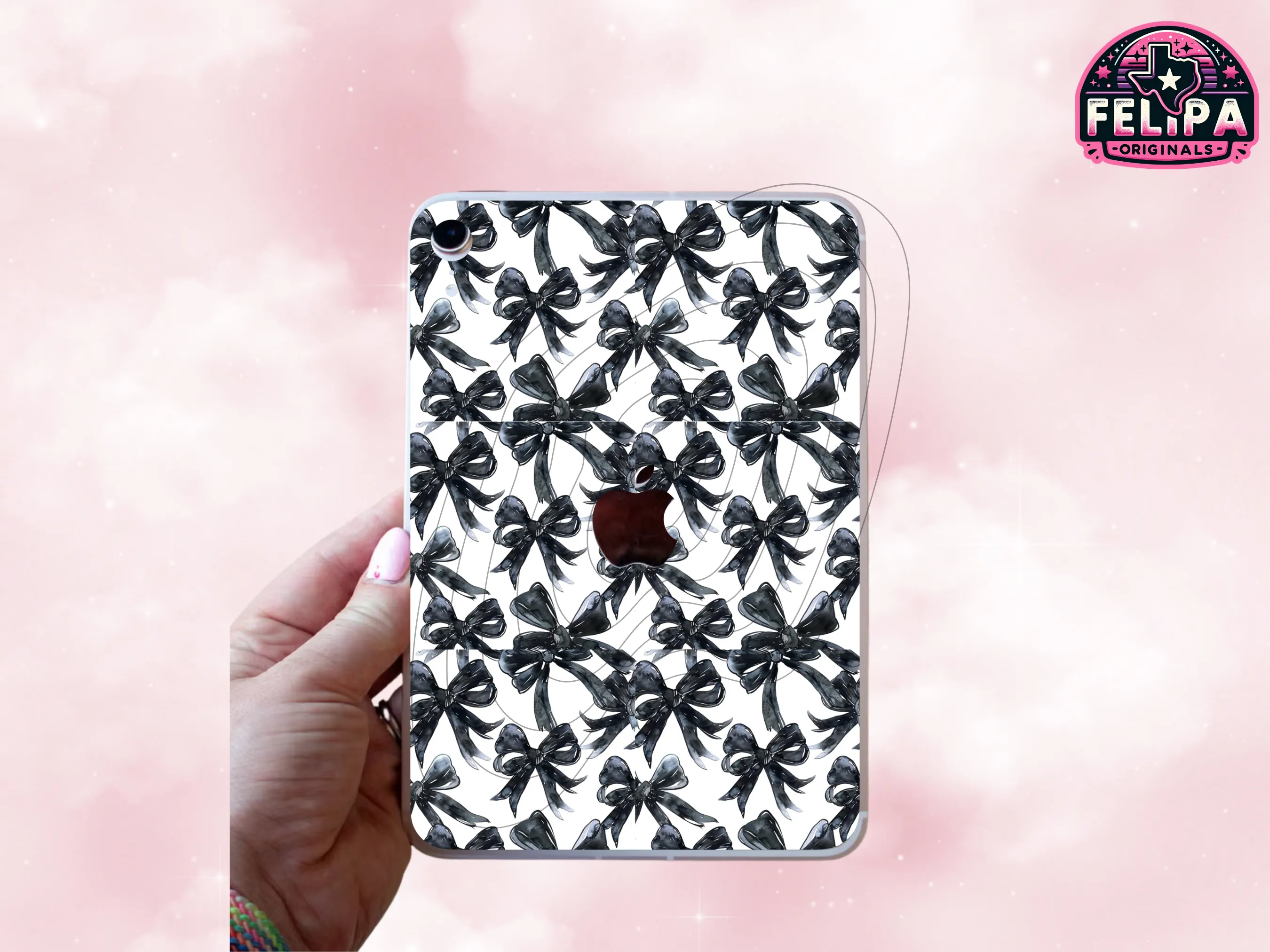 Chic Black Bows iPad Mini Insert | Timeless & Elegant Accessory