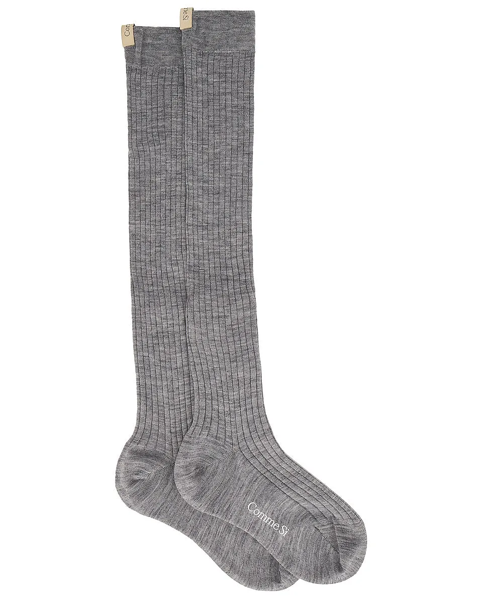 Comme Si The Knee High Socks, Heather Gray