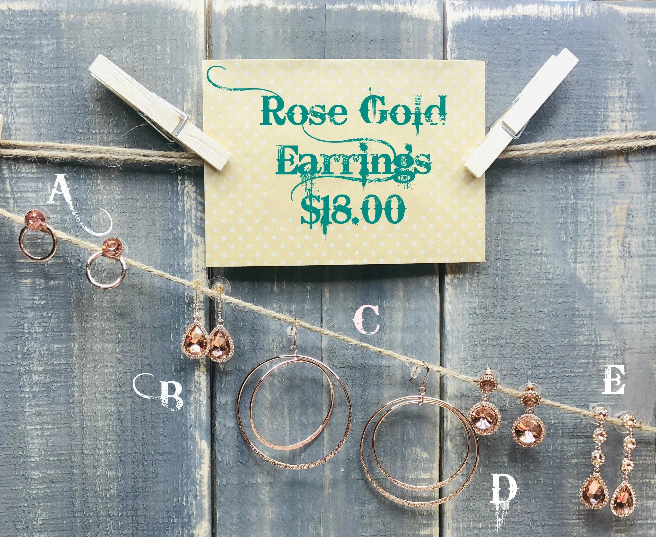 Dainty Rose Gold Earrings: Multiple Styles