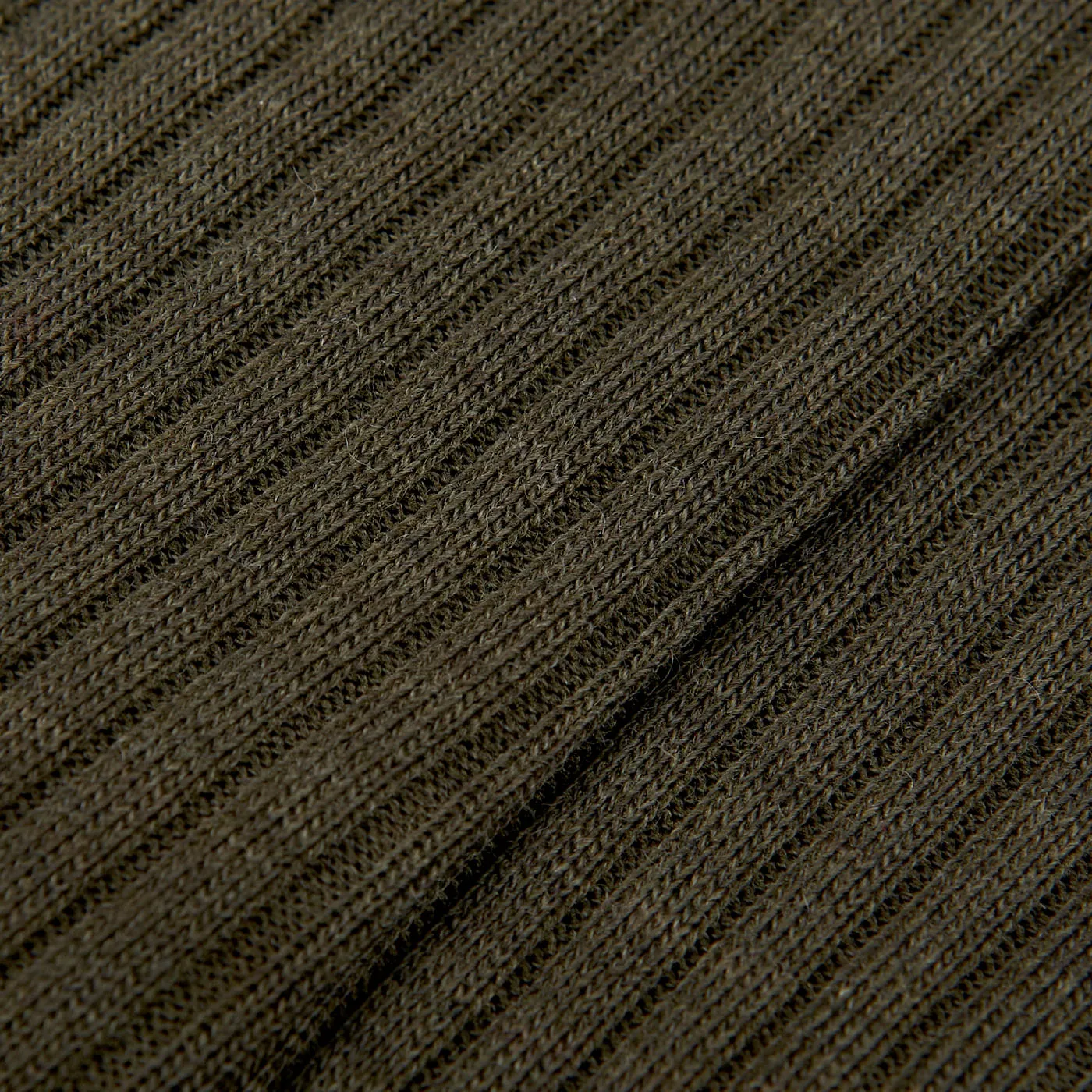 Dark Olive Merino Wool Ribbed Ankle Socks