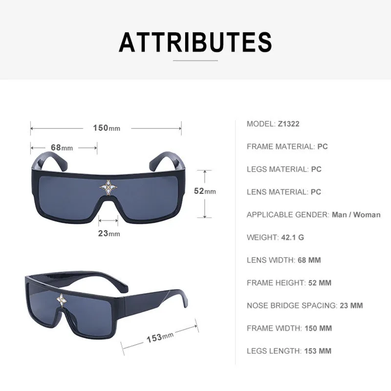 Fashion all-in-one sunscreen sunglasses women's high-end ins personality four-leaf sunglasses men's tide wholesale