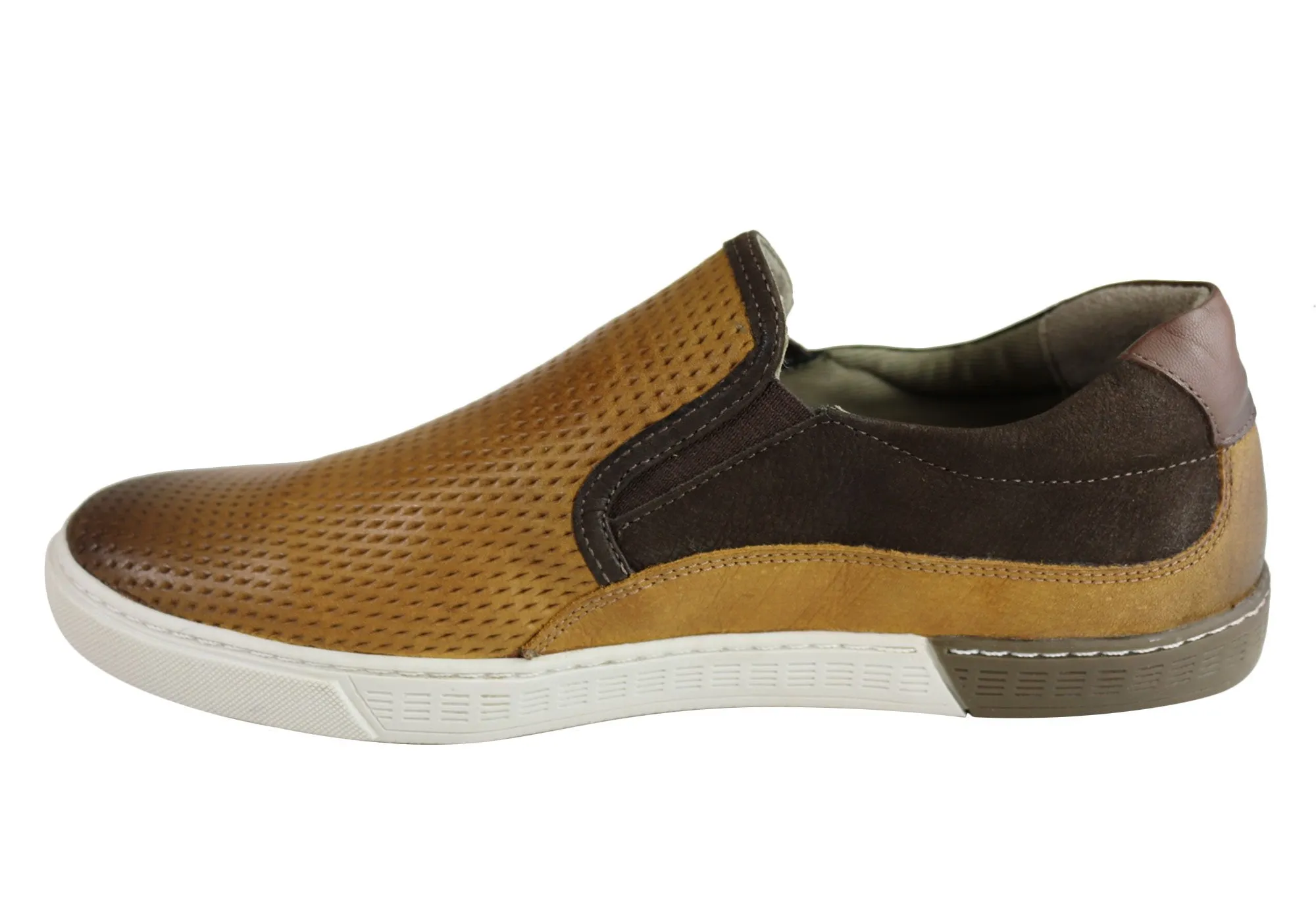 Ferricelli Kelvin Mens Leather Slip On Casual Shoes Made In Brazil