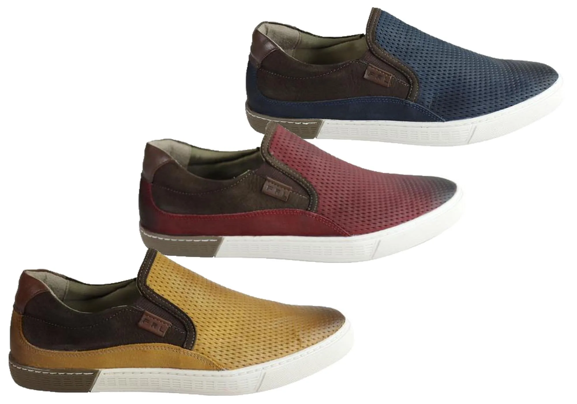 Ferricelli Kelvin Mens Leather Slip On Casual Shoes Made In Brazil