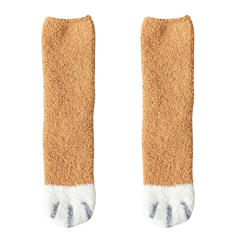 Fuzzy Neko Paw Socks