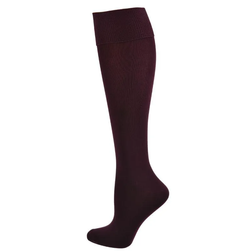 Girl's Uniform Knee High Socks, Women's Flat Knit Opaque Knee High Socks 3-Pair Packs
