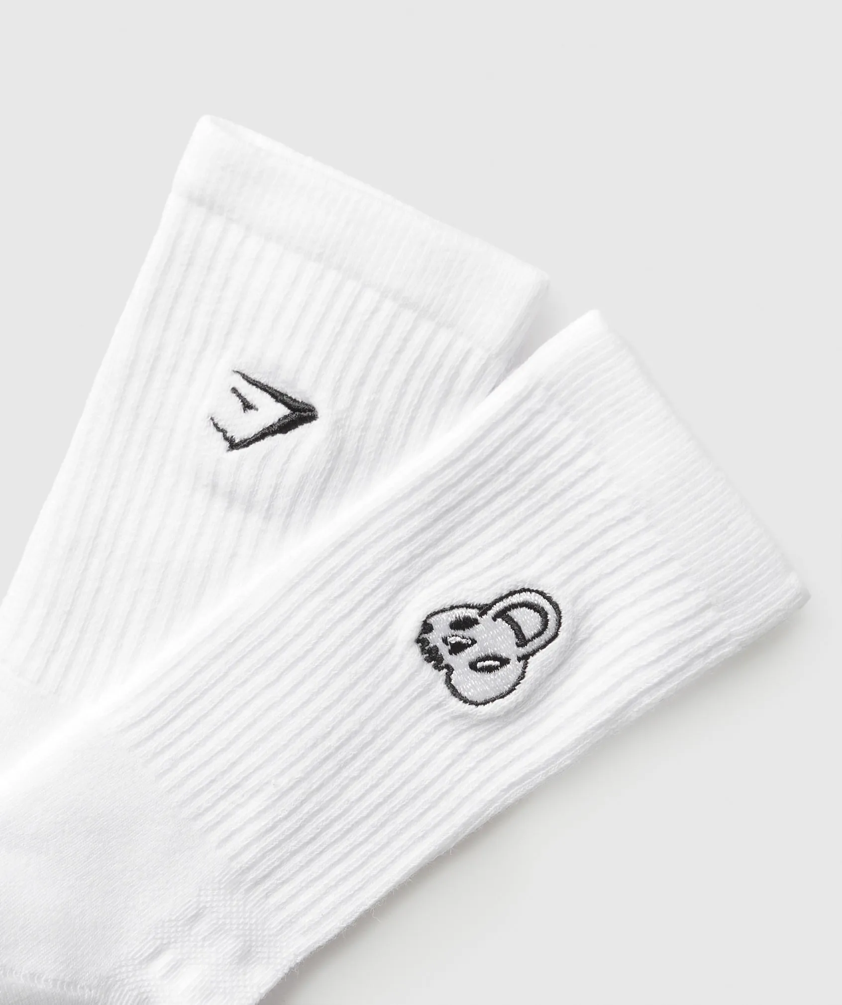 Gymshark Graphic Kettlebell Crew Sock Single - White