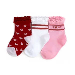 Lace Midi Sock 3-Pack - Valentine's
