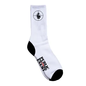 Lakai Public Enemy Sniper Logo Sock - White/Black
