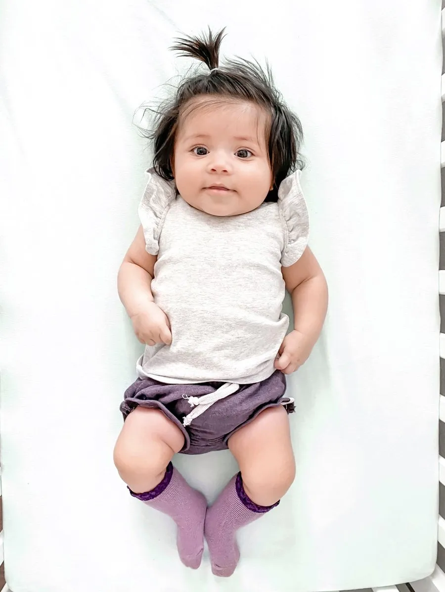 Little Stocking Co Lace Top Knee High Socks - Purple   Plum
