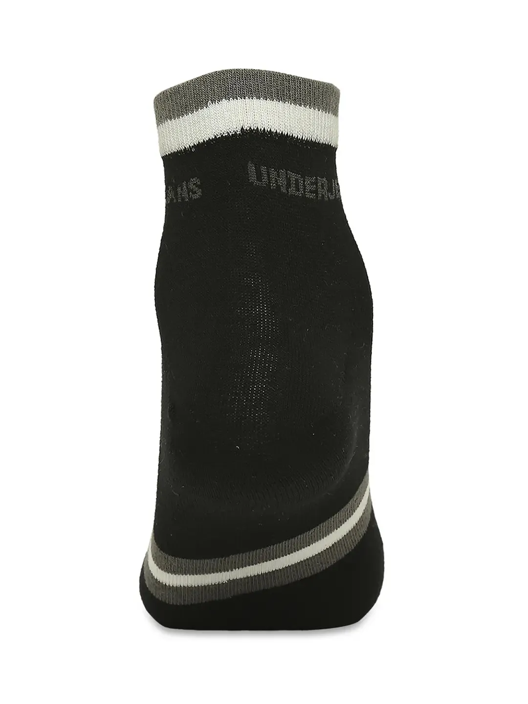 Men Premium Black & Grey Melange Ankle Length Socks - Pack Of 2 - Underjeans By Spykar