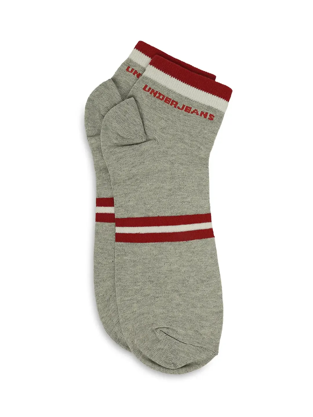 Men Premium Black & Grey Melange Ankle Length Socks - Pack Of 2 - Underjeans By Spykar