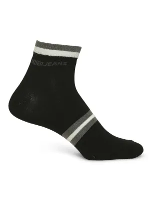 Men Premium Black & Grey Melange Ankle Length Socks - Pack Of 2 - Underjeans By Spykar