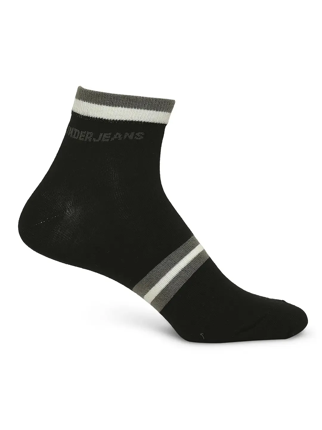 Men Premium Black & Grey Melange Ankle Length Socks - Pack Of 2 - Underjeans By Spykar