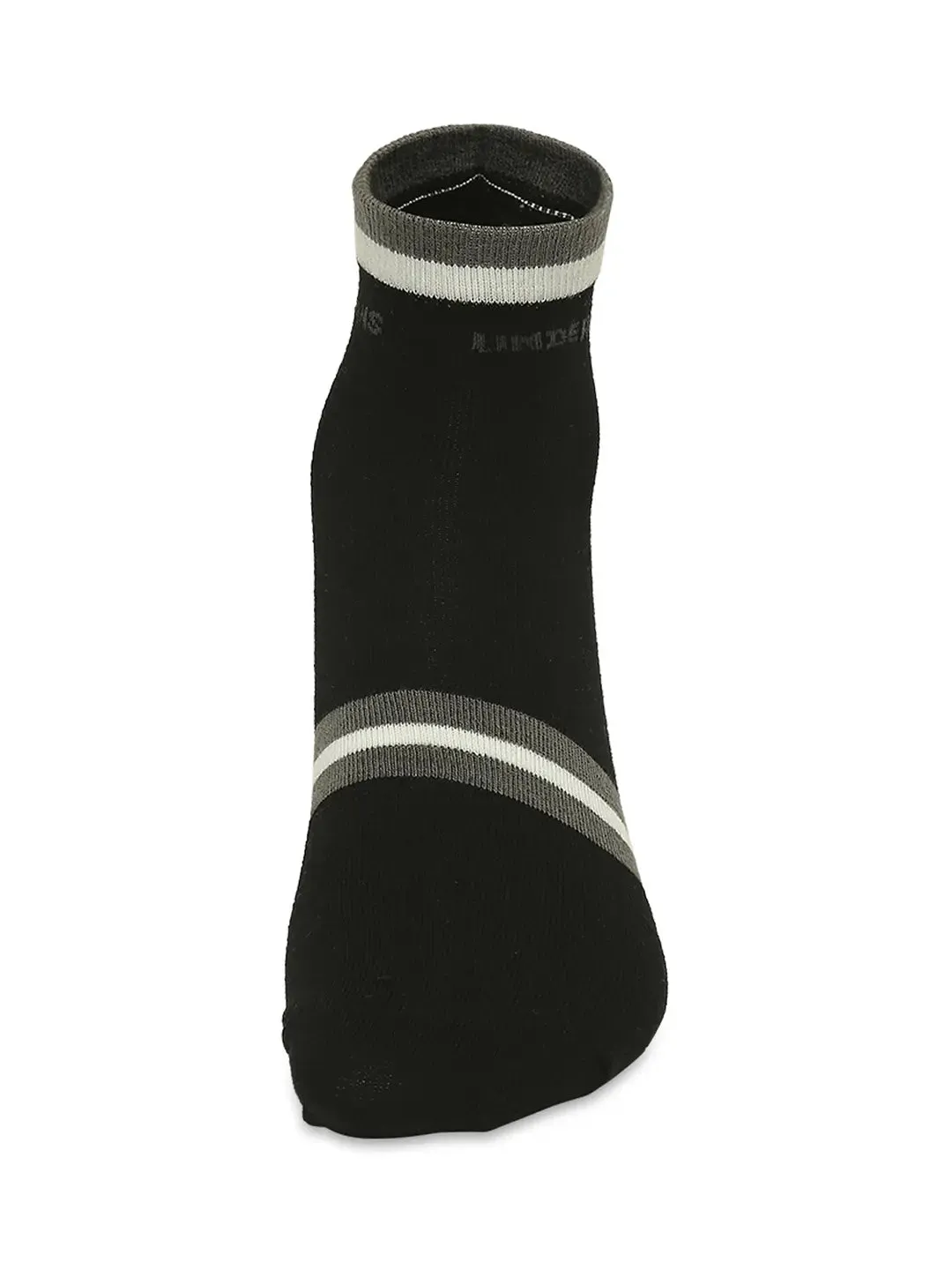 Men Premium Black & Grey Melange Ankle Length Socks - Pack Of 2 - Underjeans By Spykar