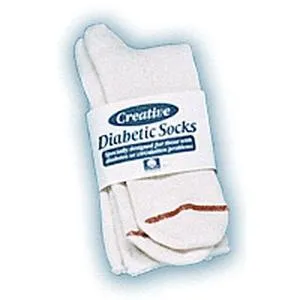 Men's Diabetic Sock Size 10 - 13, White
