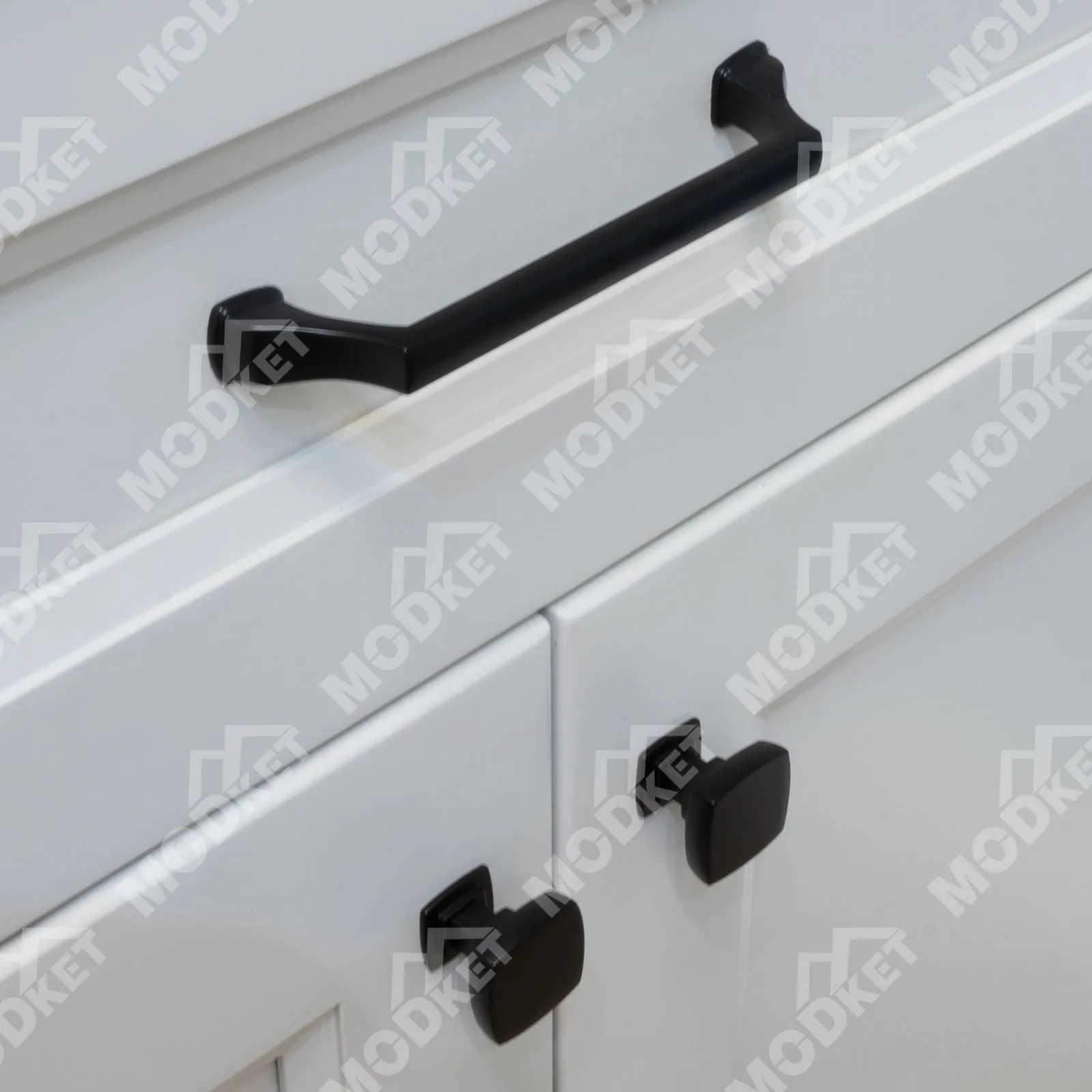 MH1656 Solid Matte Black Cabinet Pulls Handles