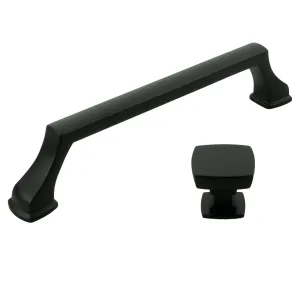 MH1656 Solid Matte Black Cabinet Pulls Handles