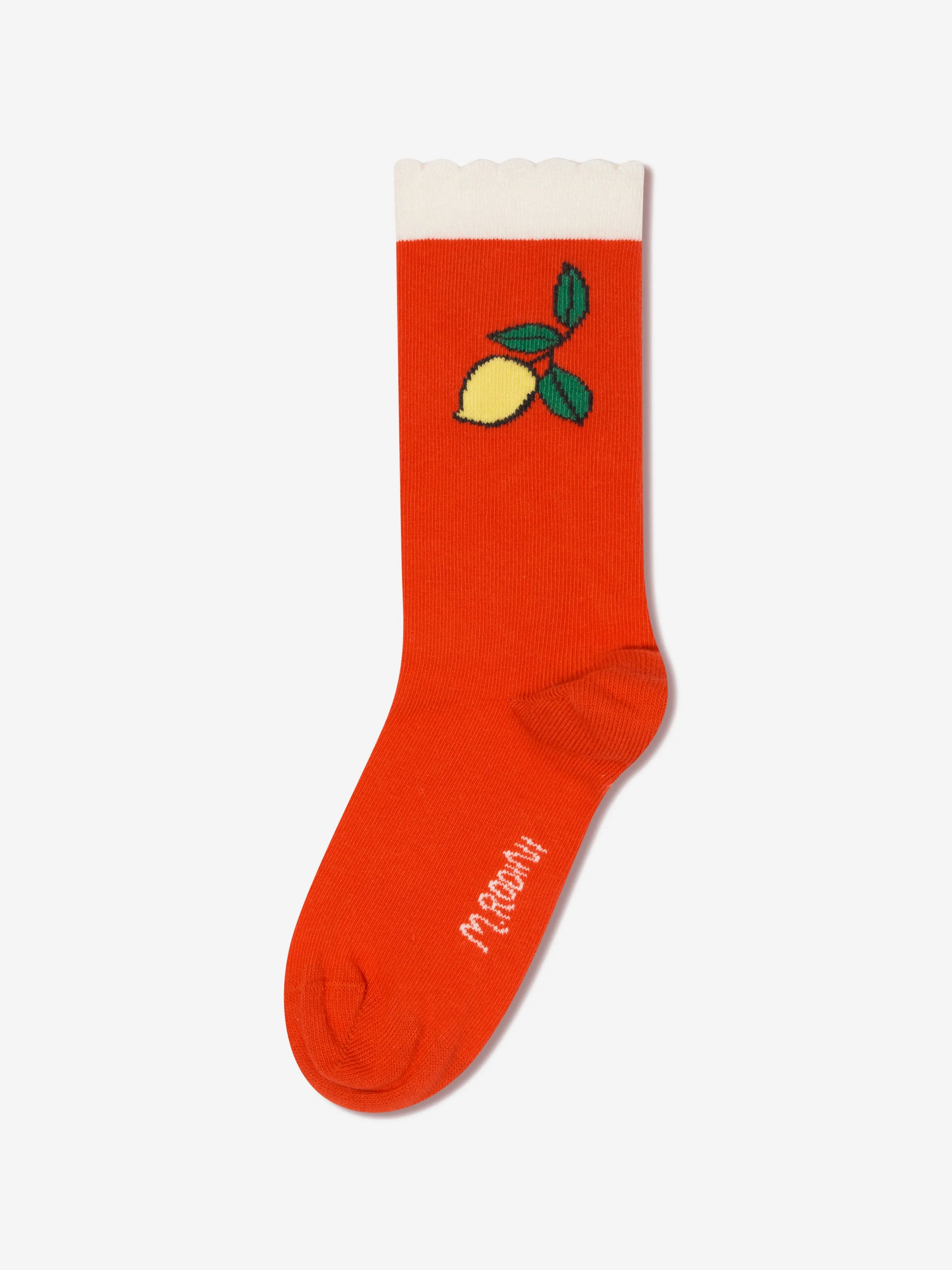 Mini Rodini Kids Lemons Scallop Socks in Red