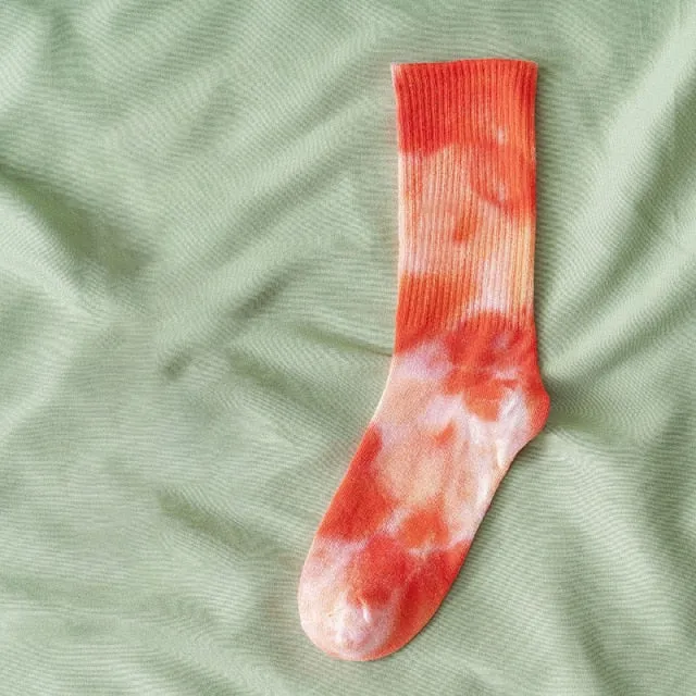 Multicolored Tie-Dye Socks