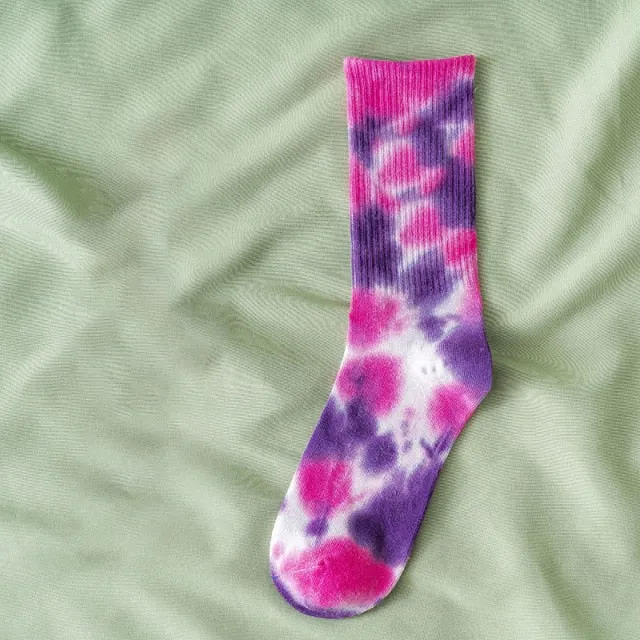 Multicolored Tie-Dye Socks