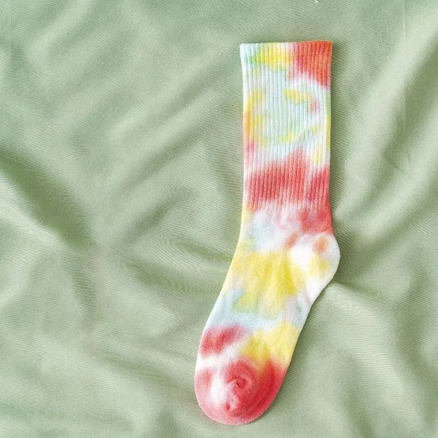 Multicolored Tie-Dye Socks