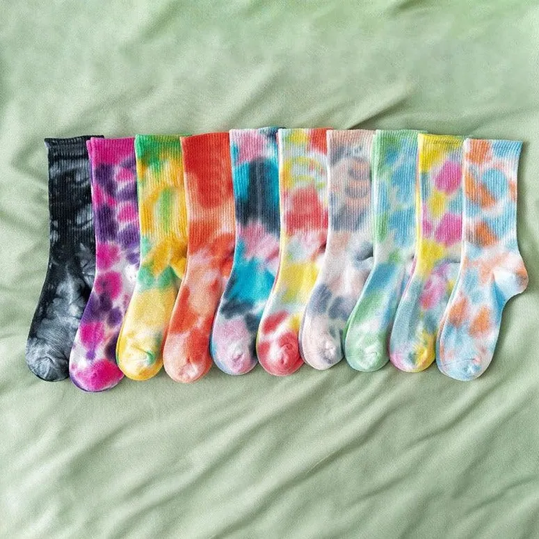 Multicolored Tie-Dye Socks