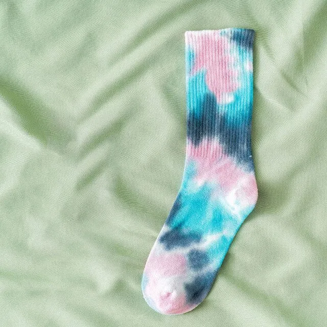 Multicolored Tie-Dye Socks