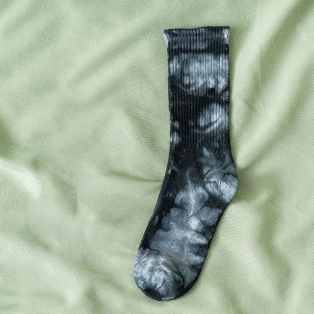 Multicolored Tie-Dye Socks