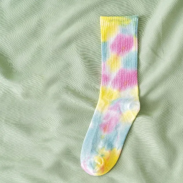 Multicolored Tie-Dye Socks