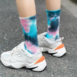 Multicolored Tie-Dye Socks