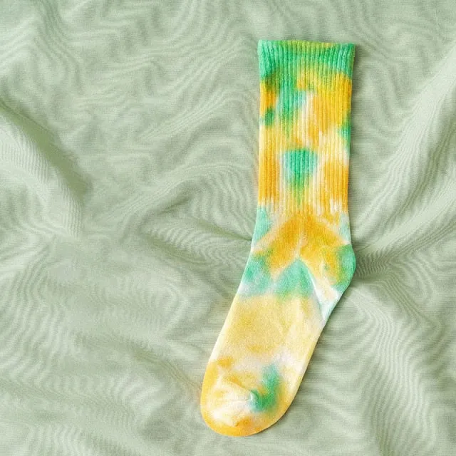 Multicolored Tie-Dye Socks