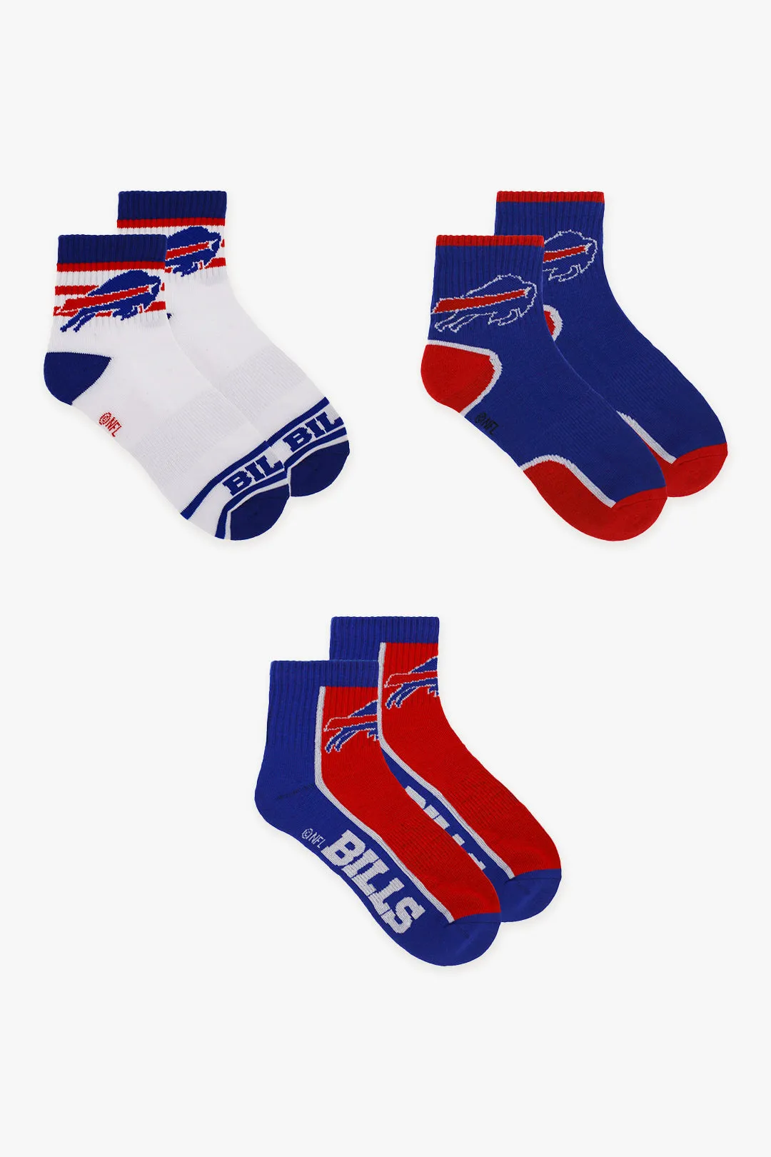 NFL Men's 3-Pack Sport Quarter Fan Socks