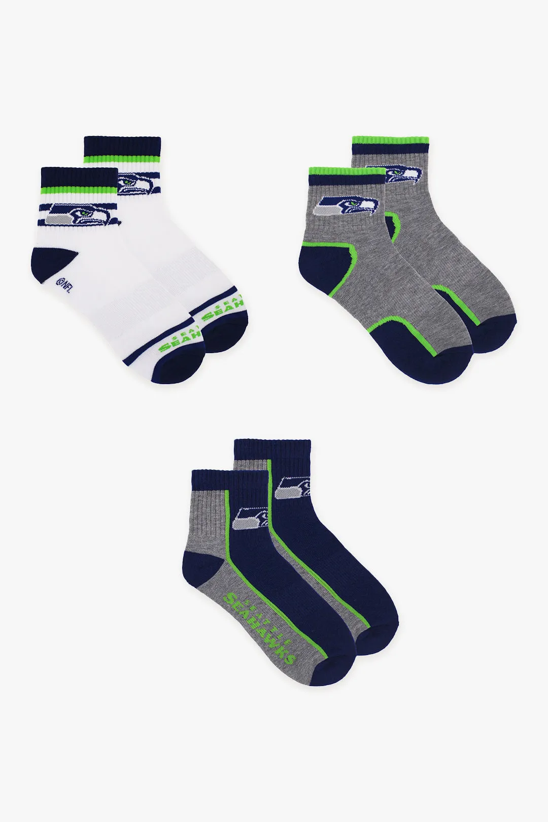 NFL Men's 3-Pack Sport Quarter Fan Socks