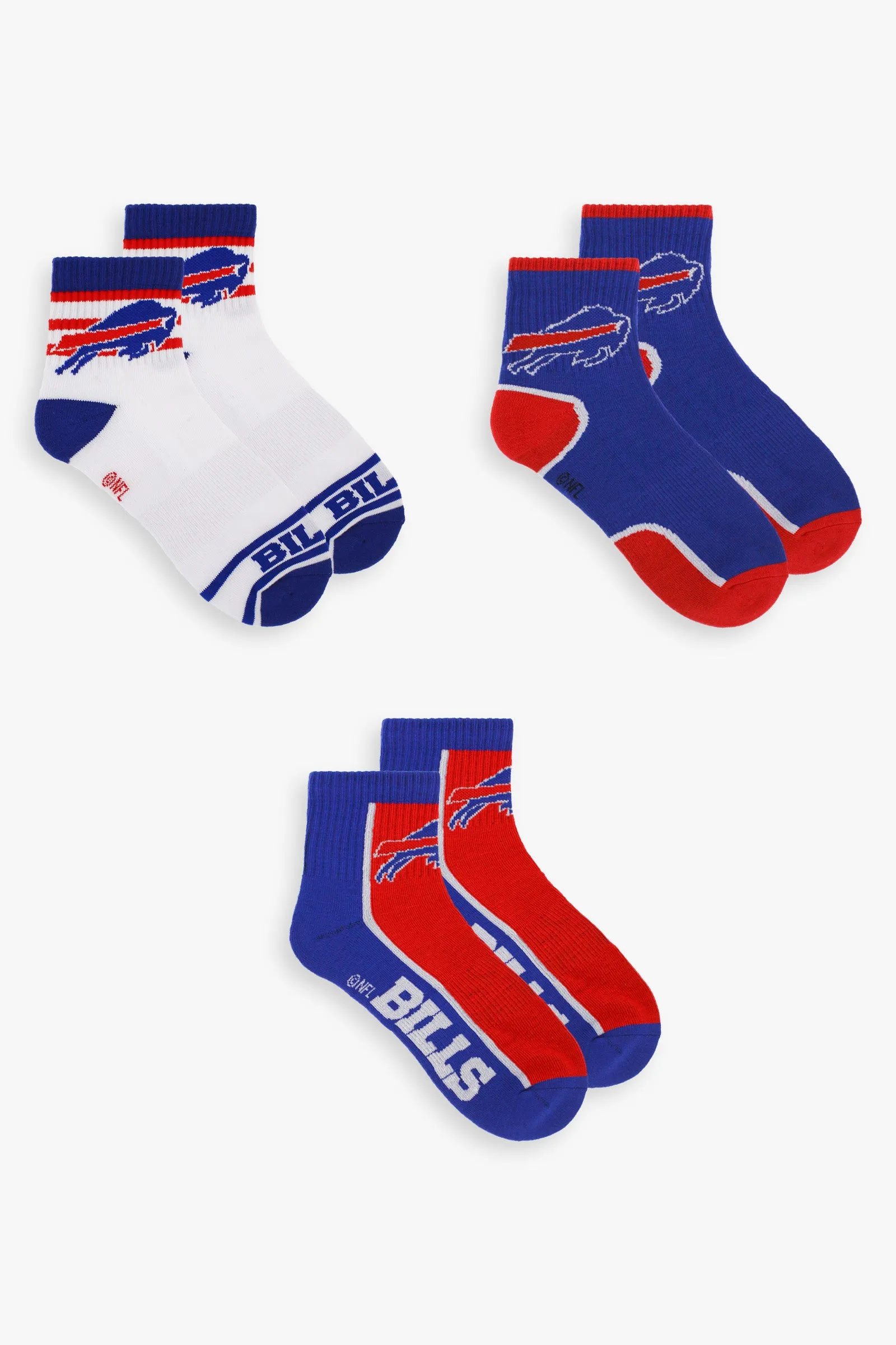 NFL Men's 3-Pack Sport Quarter Fan Socks