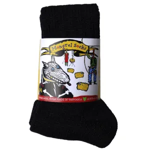 Pure Merino Wool Mongrel Socks Black