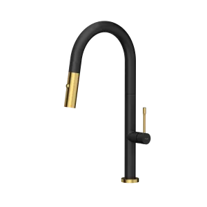 Quadron Felicity kitchen pull-out spray tap, Mix & Match Matte Black/Gold