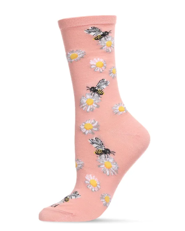 "Daisy Bees" Crew Bamboo Socks by Me Moí