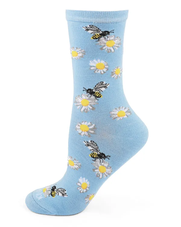 "Daisy Bees" Crew Bamboo Socks by Me Moí