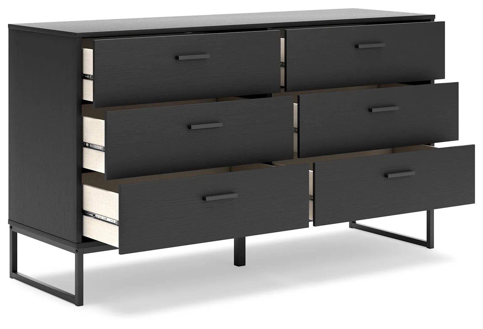 Socalle Full Platform Bed with Dresser in Black