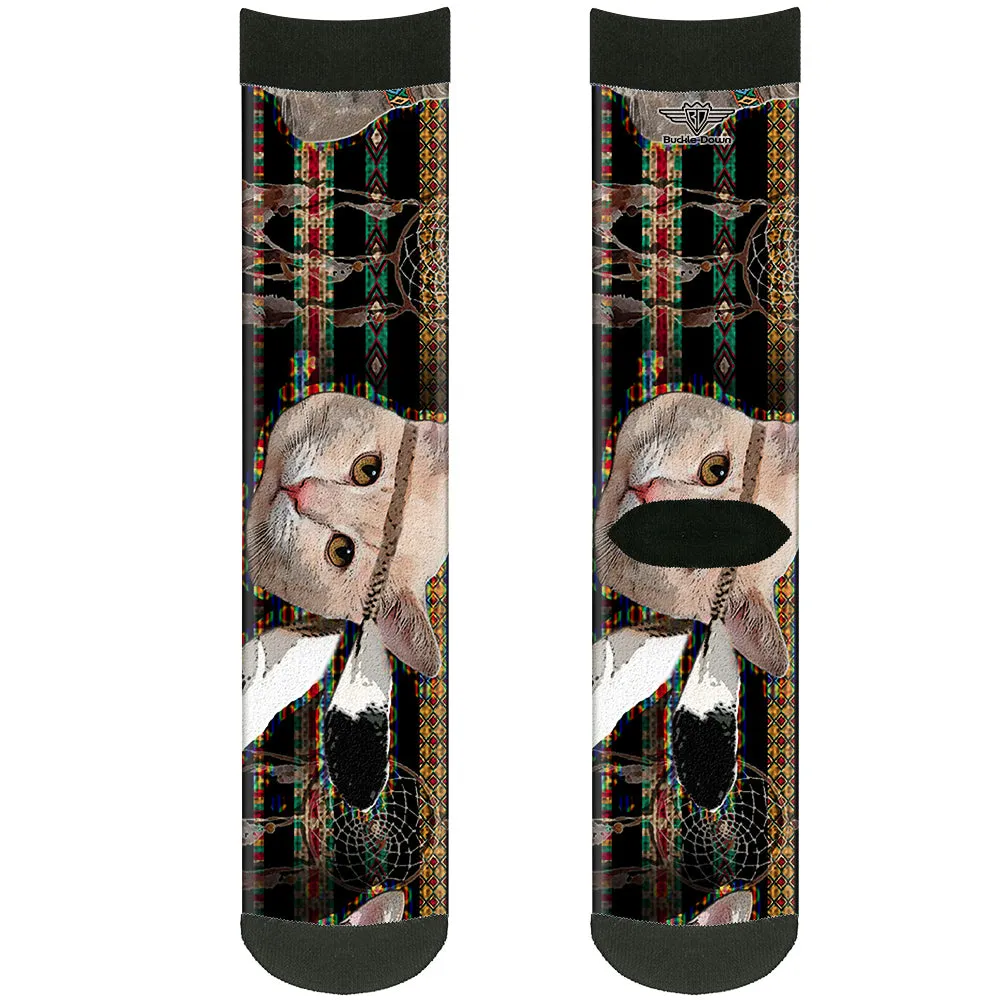 Sock Pair - Polyester - Dream Catcher Cats - CREW