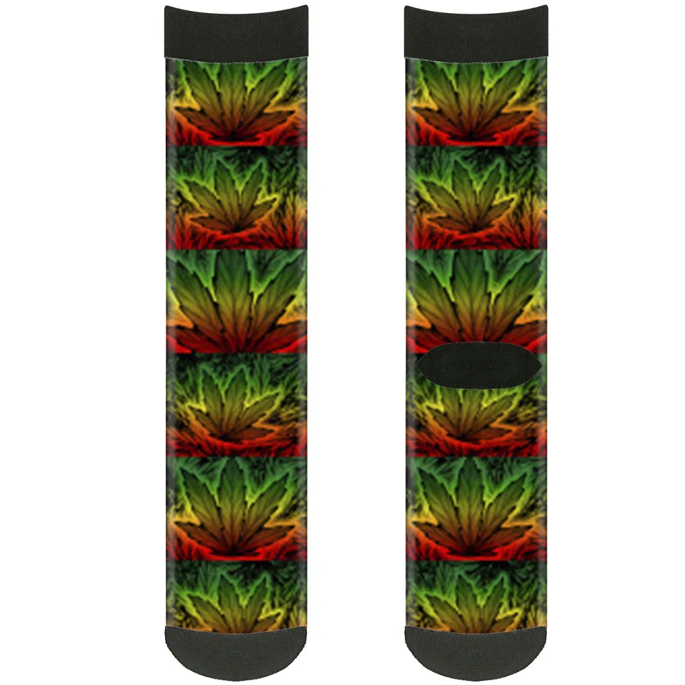 Sock Pair - Polyester - Marijuana Haze Rasta Rasta - CREW